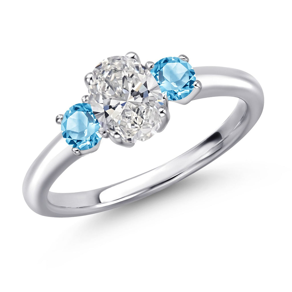 Swiss Blue Topaz - November_7_Ring in 925 Sterling Silver