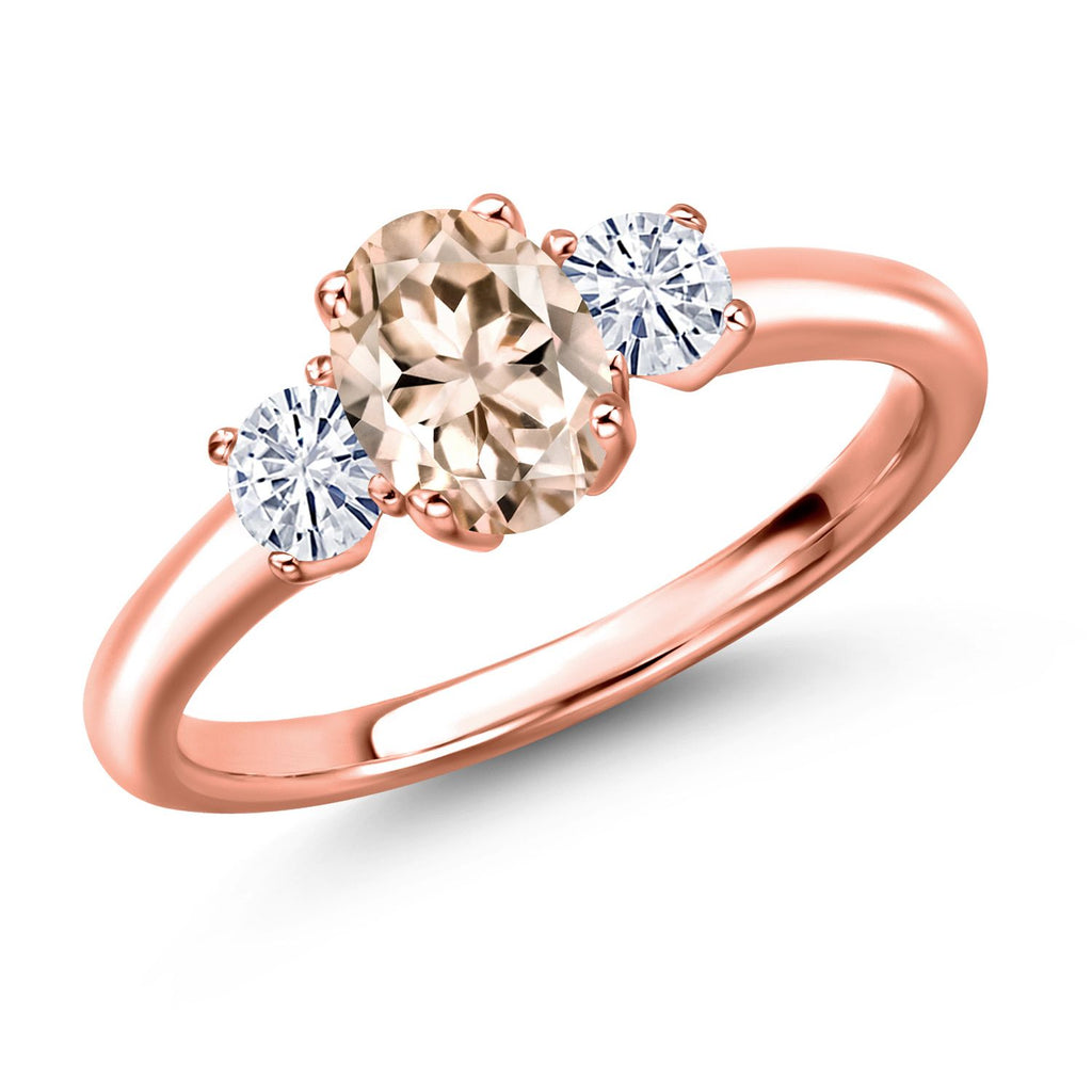 Morganite - October_6_Ring in 925 Rose Gold Plated Silver