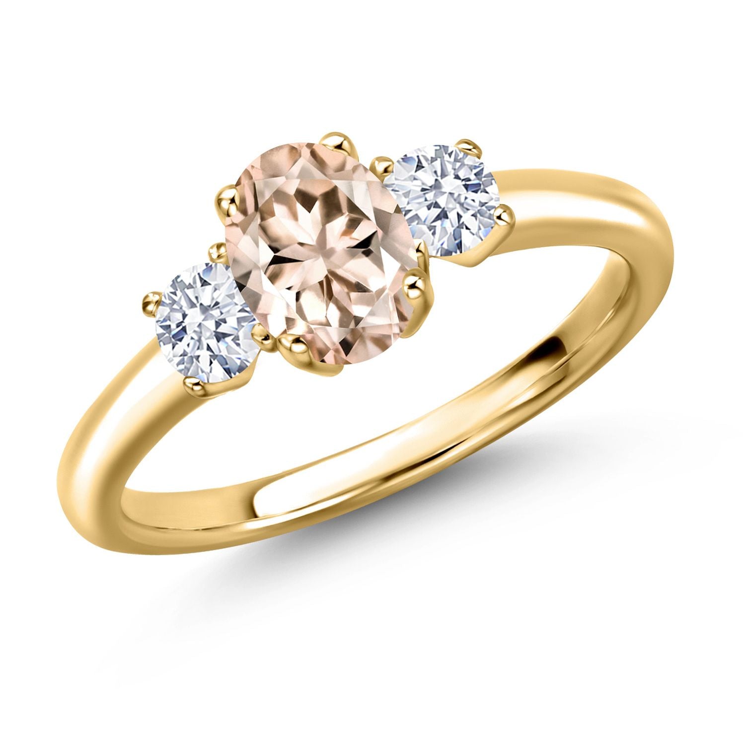 Morganite - October_9_Ring in 925 Yellow Gold Plated Silver