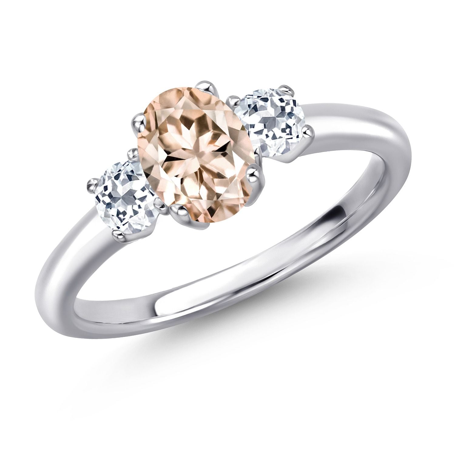 Morganite - October_8_Ring in 925 Sterling Silver