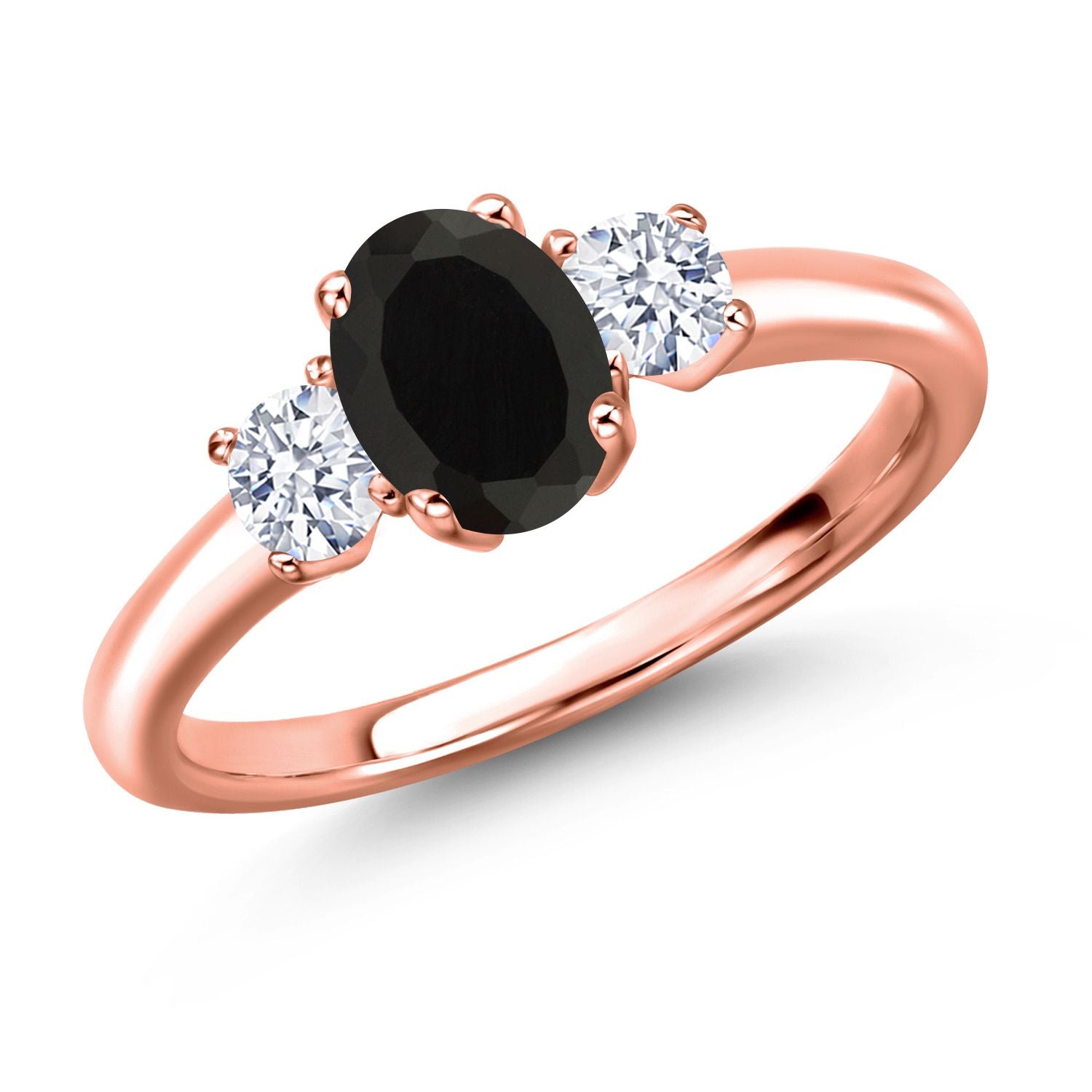 Onyx - December_6_Ring in 925 Rose Gold Plated Silver