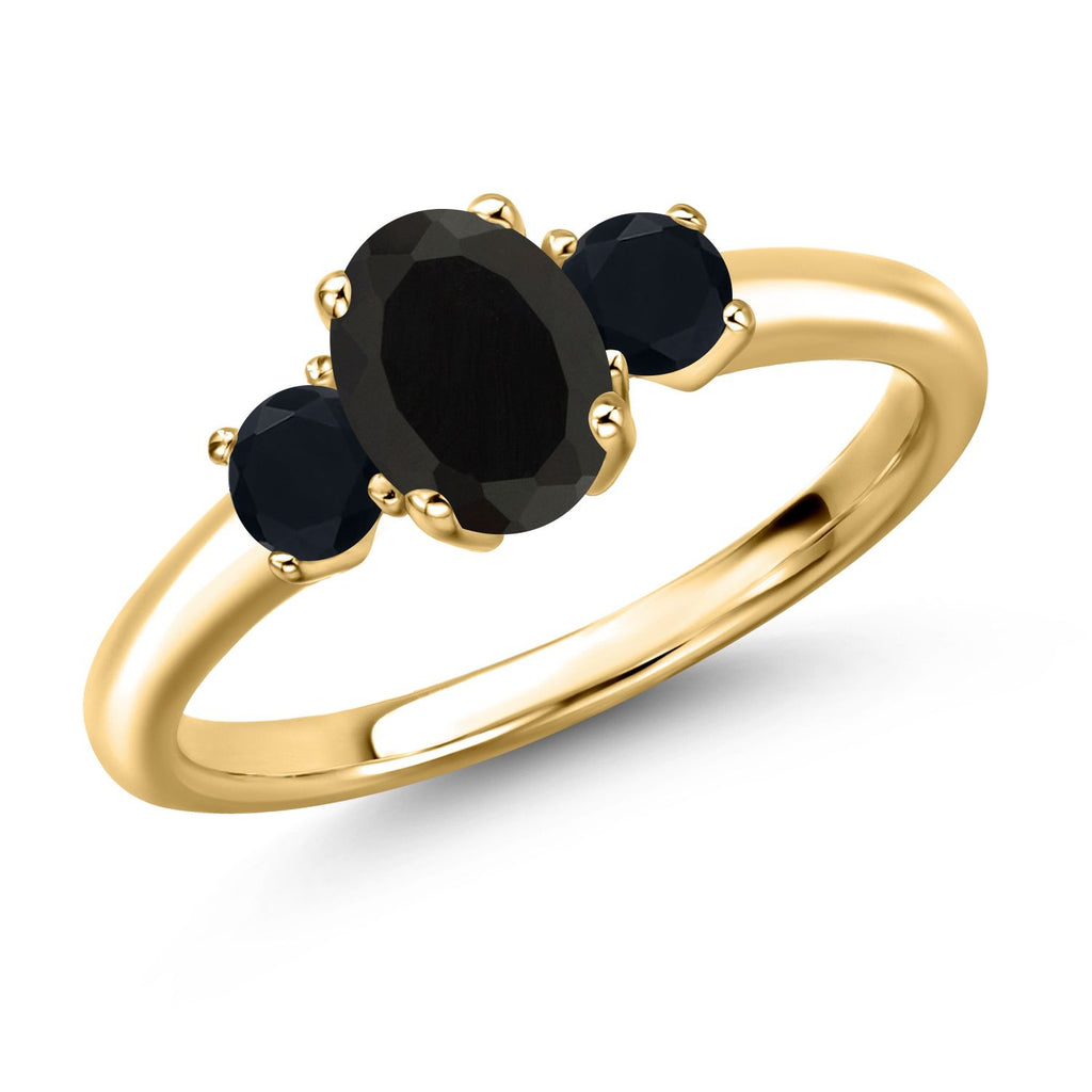 Onyx - December_8_Ring in 925 Yellow Gold Plated Silver