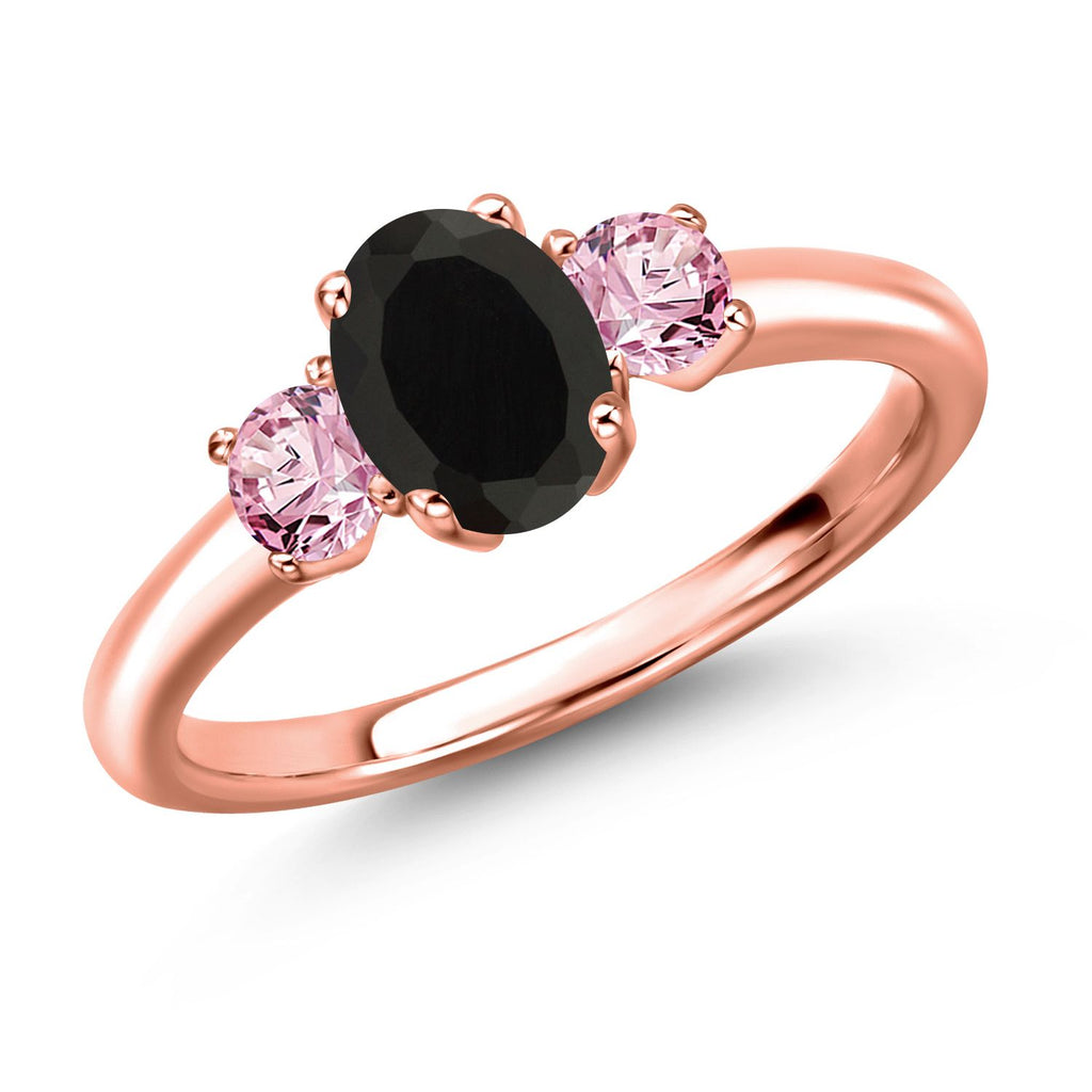 Onyx - December_7_Ring in 925 Rose Gold Plated Silver