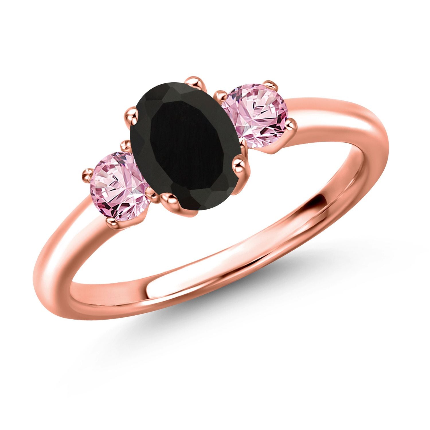 Onyx - December_6_Ring in 925 Rose Gold Plated Silver
