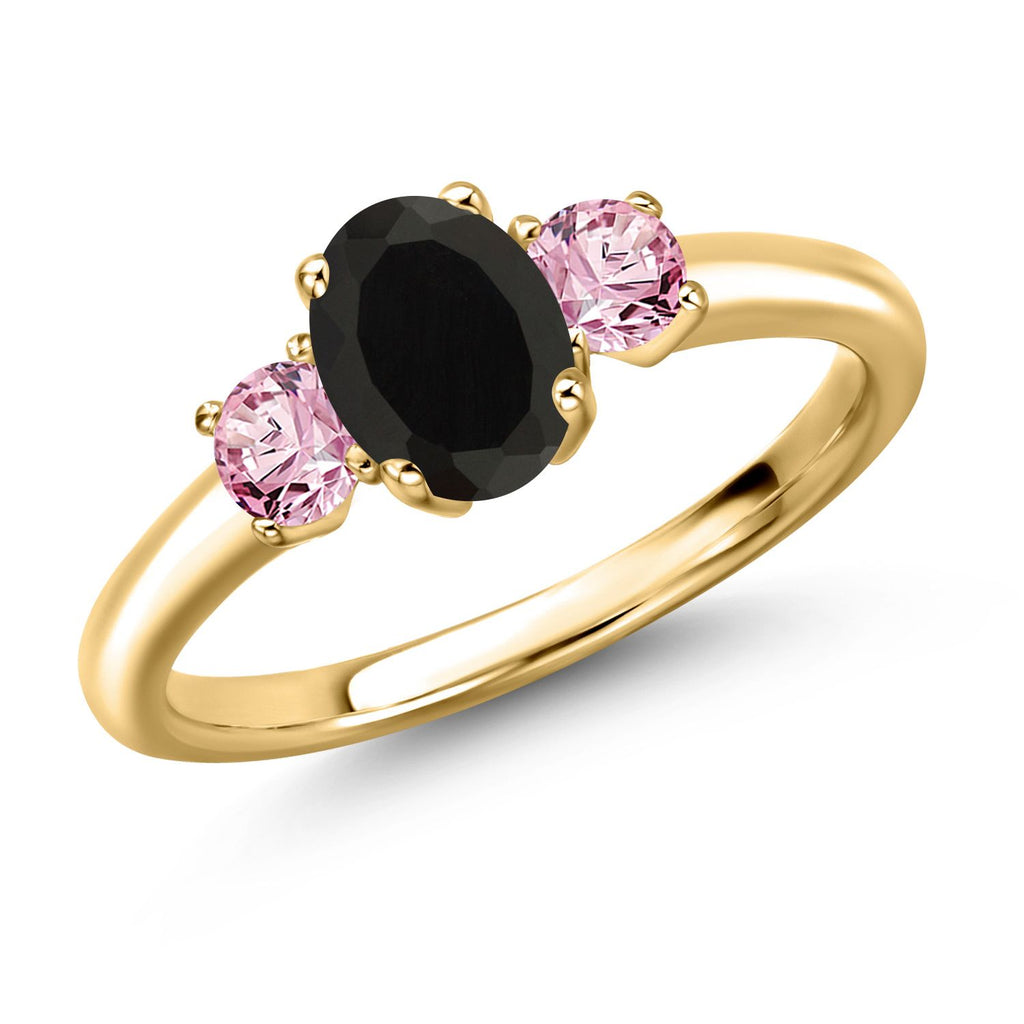 Onyx - December_6_Ring in 925 Yellow Gold Plated Silver
