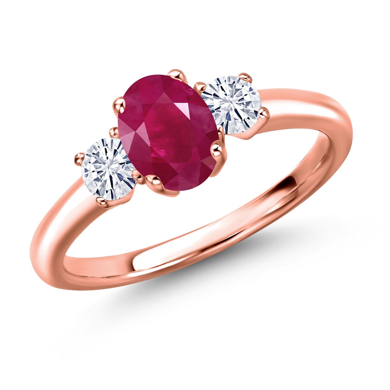 Ruby - July_9_Ring in 925 Rose Gold Plated Silver