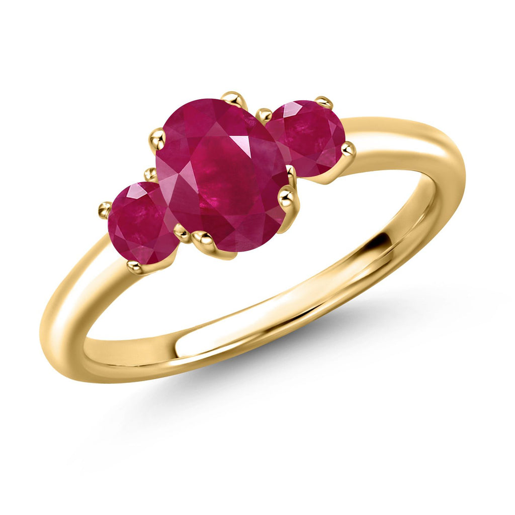 Ruby - July_6_Ring in 925 Yellow Gold Plated Silver