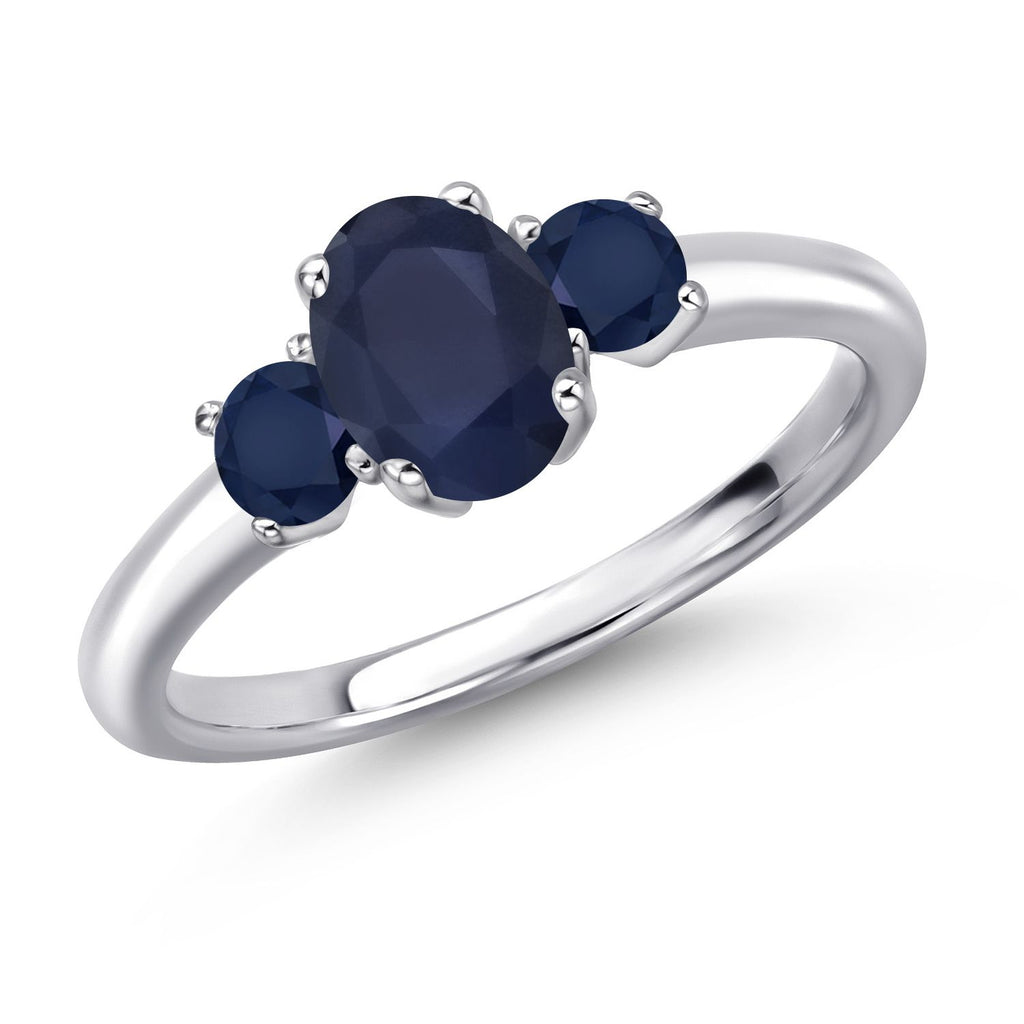 Blue Sapphire - September_6_Ring in 925 Sterling Silver