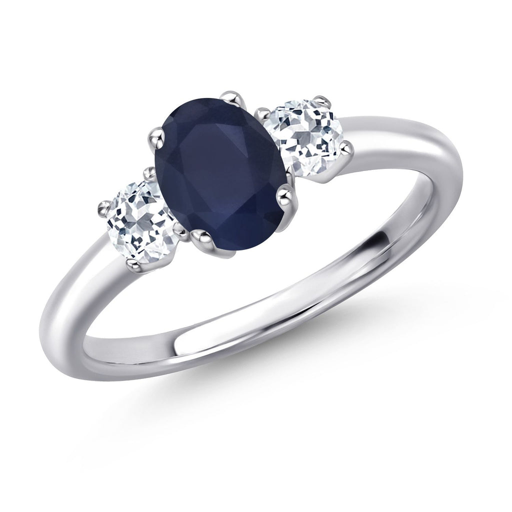 Blue Sapphire - September_6_Ring in 925 Sterling Silver