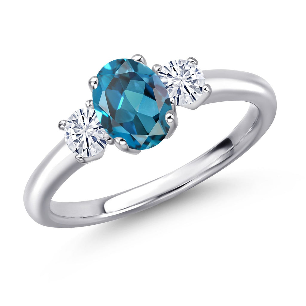 London Blue Topaz - November_8_Ring in 925 Sterling Silver
