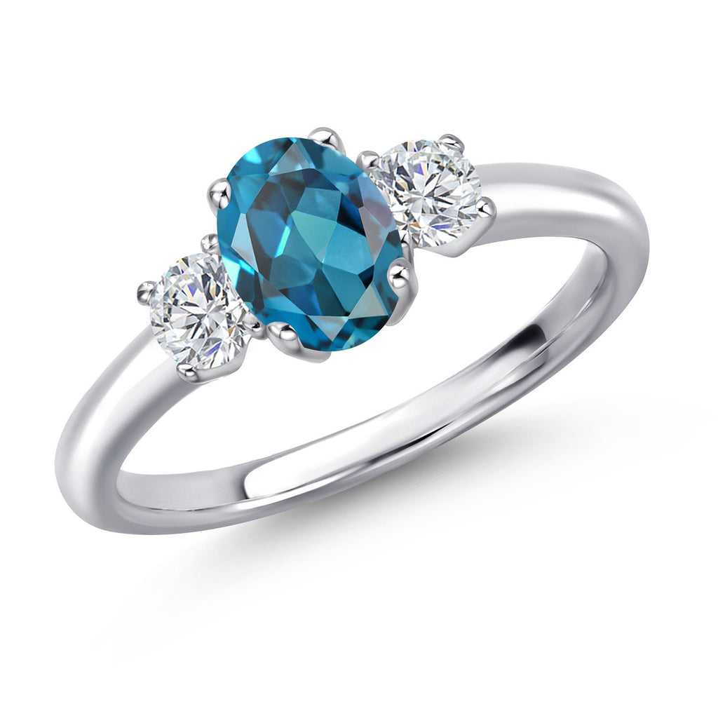 London Blue Topaz - November_8_Ring in 925 Sterling Silver