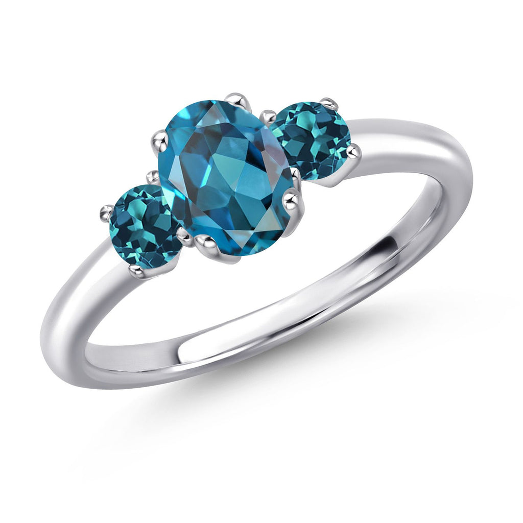 London Blue Topaz - November_9_Ring in 925 Sterling Silver