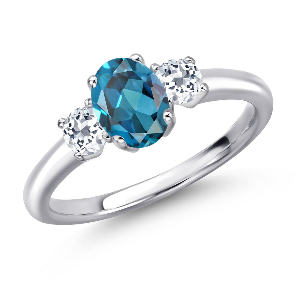 London Blue Topaz - November_9_Ring in 925 Sterling Silver