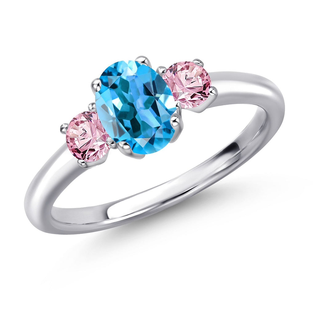 Swiss Blue Topaz - November_7_Ring in 925 Sterling Silver