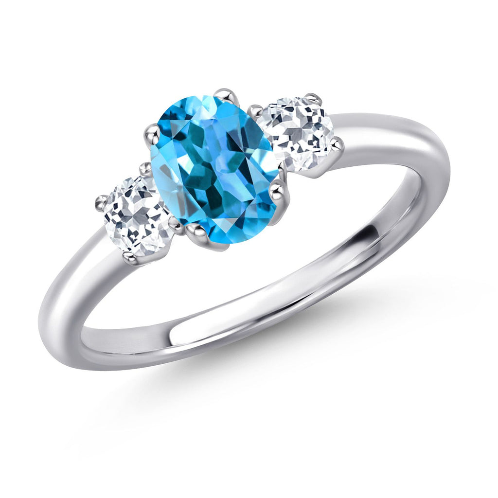 Swiss Blue Topaz - November_7_Ring in 925 Sterling Silver
