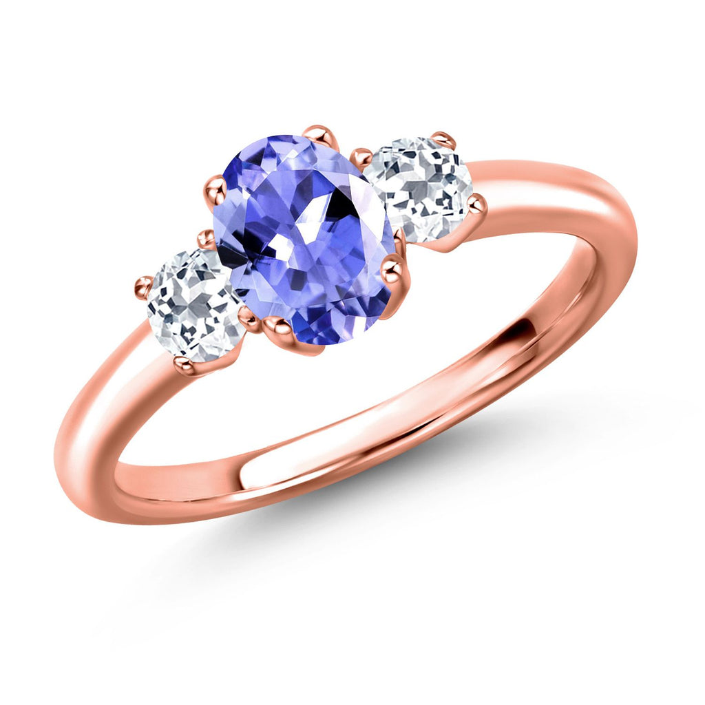 Tanzanite - December_5_Ring in 925 Rose Gold Plated Silver