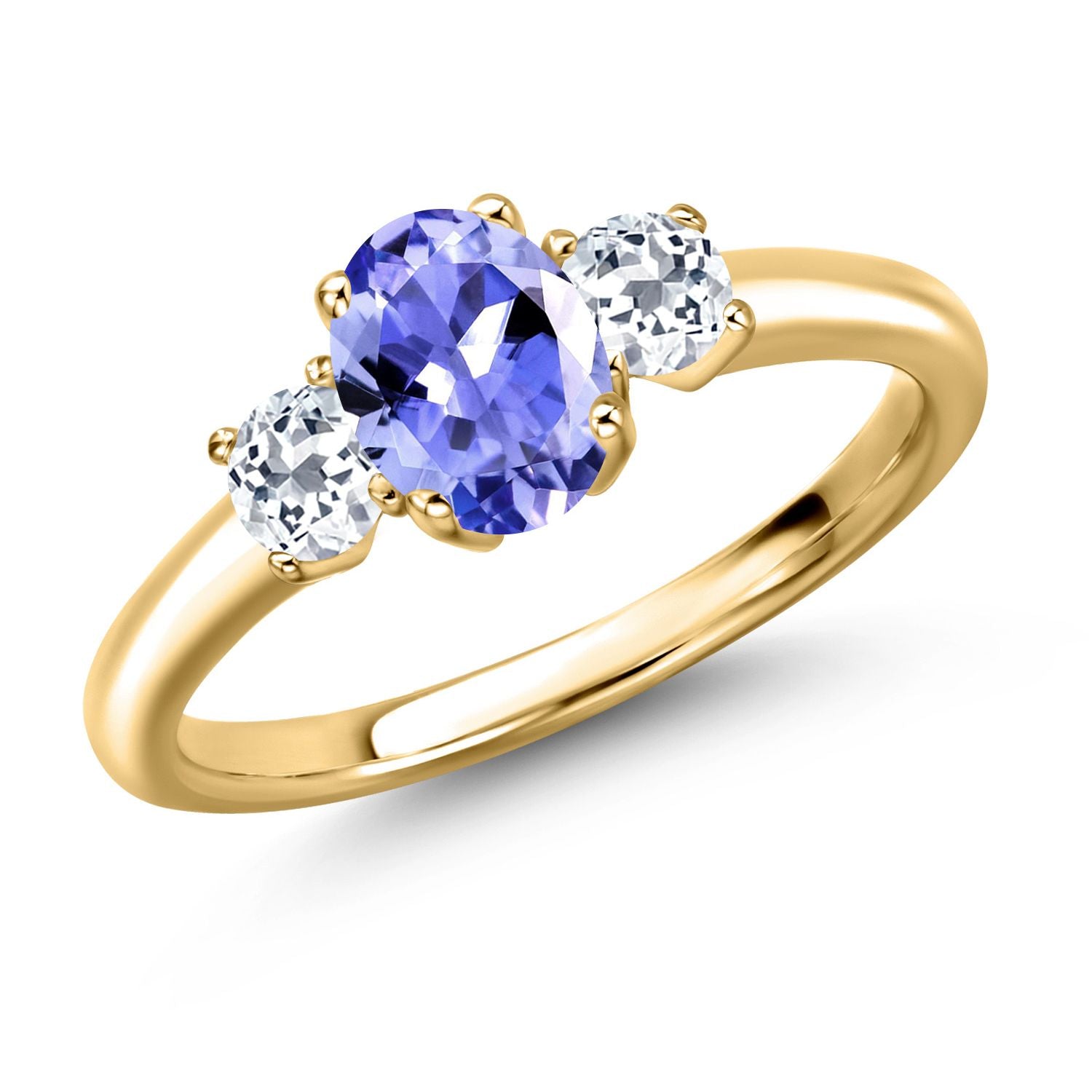 Tanzanite - December_6_Ring in 925 Yellow Gold Plated Silver