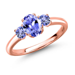 Tanzanite - December_5_Ring in 925 Rose Gold Plated Silver