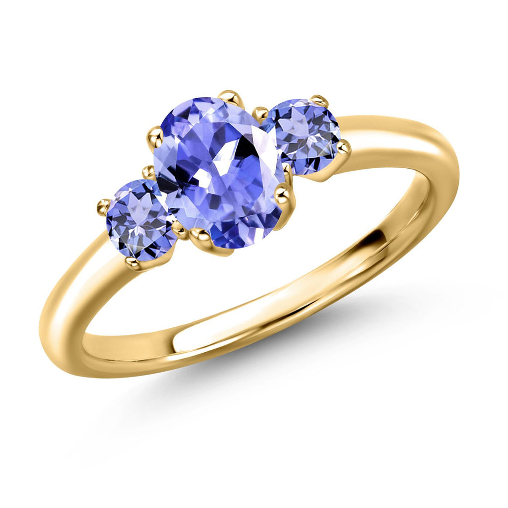 Tanzanite - December_7_Ring in 925 Yellow Gold Plated Silver