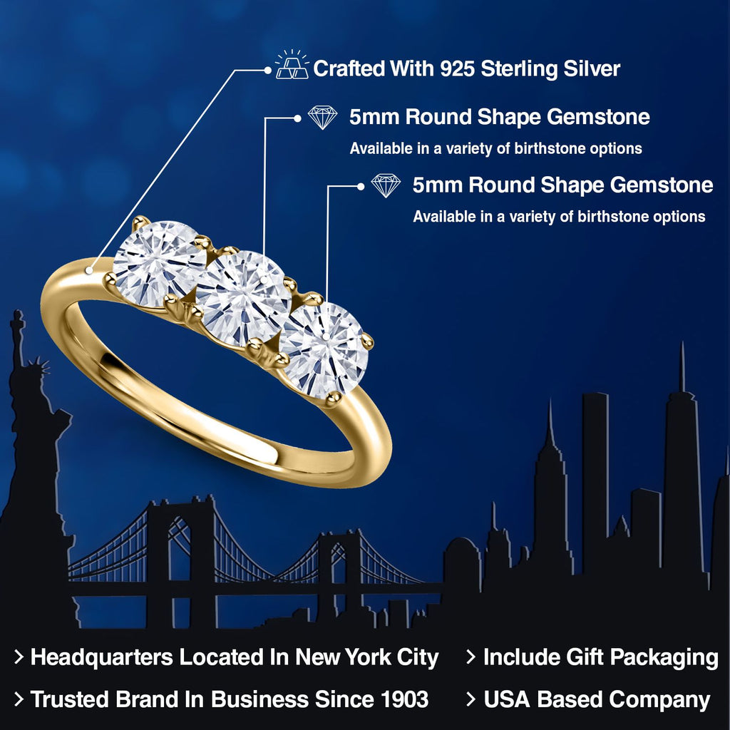 Ring in 925 Yellow Gold Plated Silver