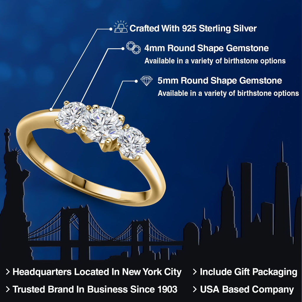 Ring in 925 Yellow Gold Plated Silver