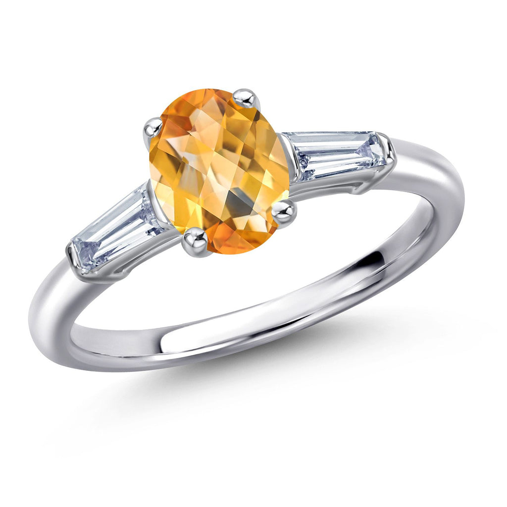 Citrine-Checkerboard - November_9_Ring in 925 Sterling Silver