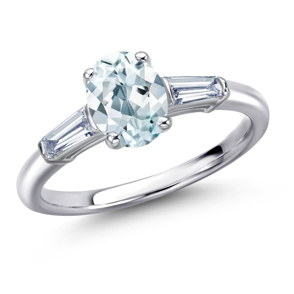 Aquamarine - March_8_Ring in 925 Sterling Silver