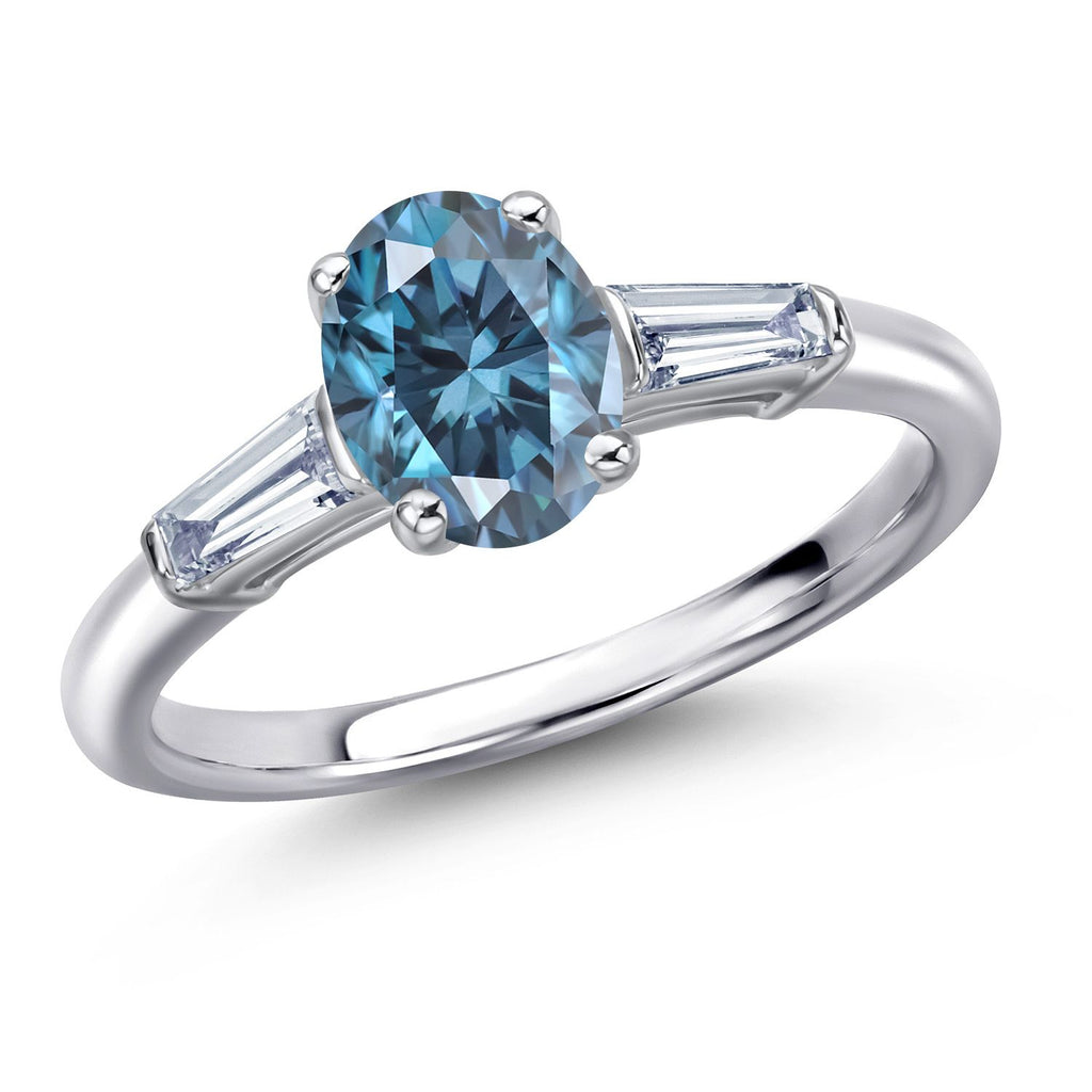 Persian Blue Moissanite - April_9_Ring in 925 Sterling Silver