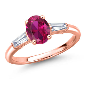 Created Ruby - July_5_Ring in 925 Rose Gold Plated Silver