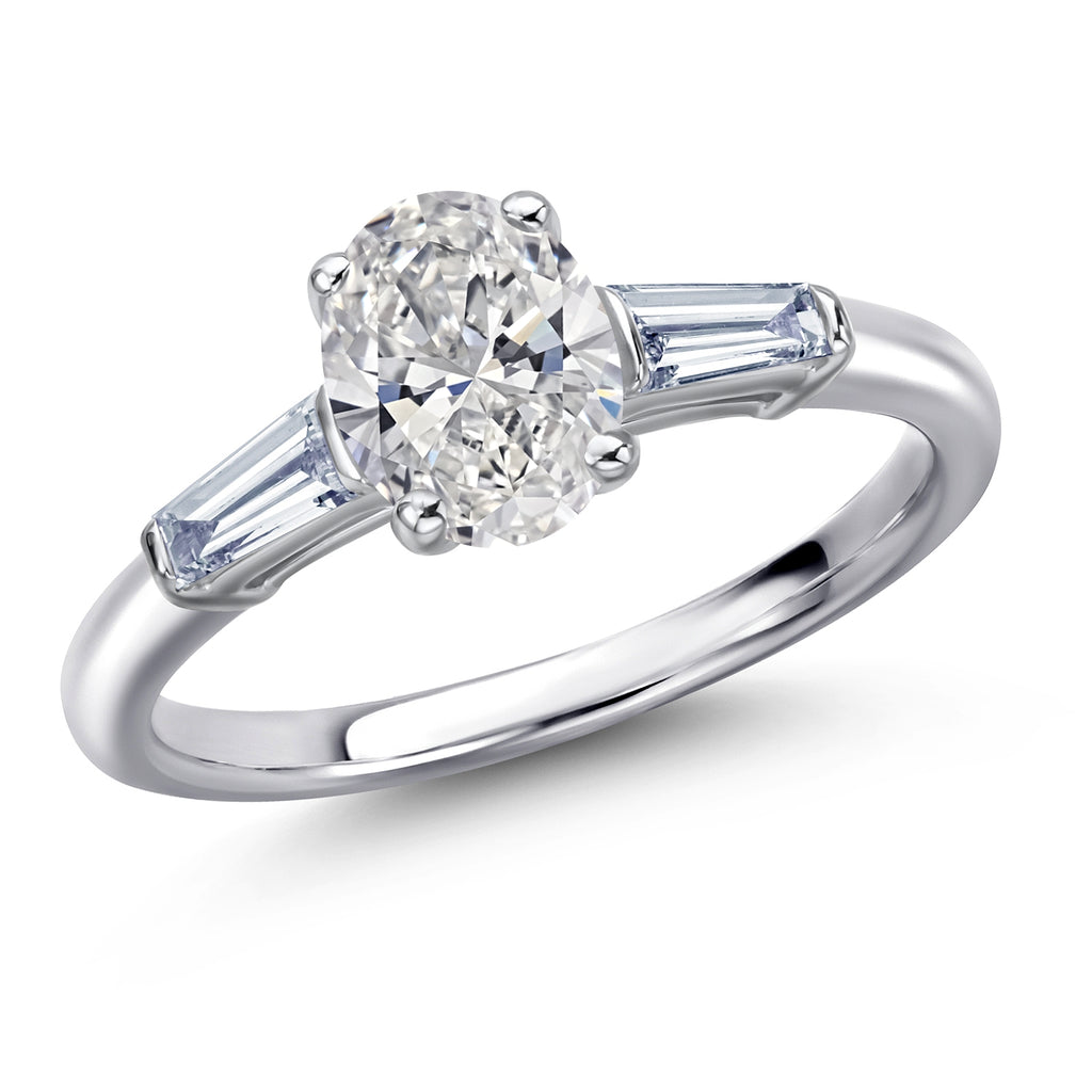 White Lab Grown Diamond - April_5_Ring in 925 Sterling Silver