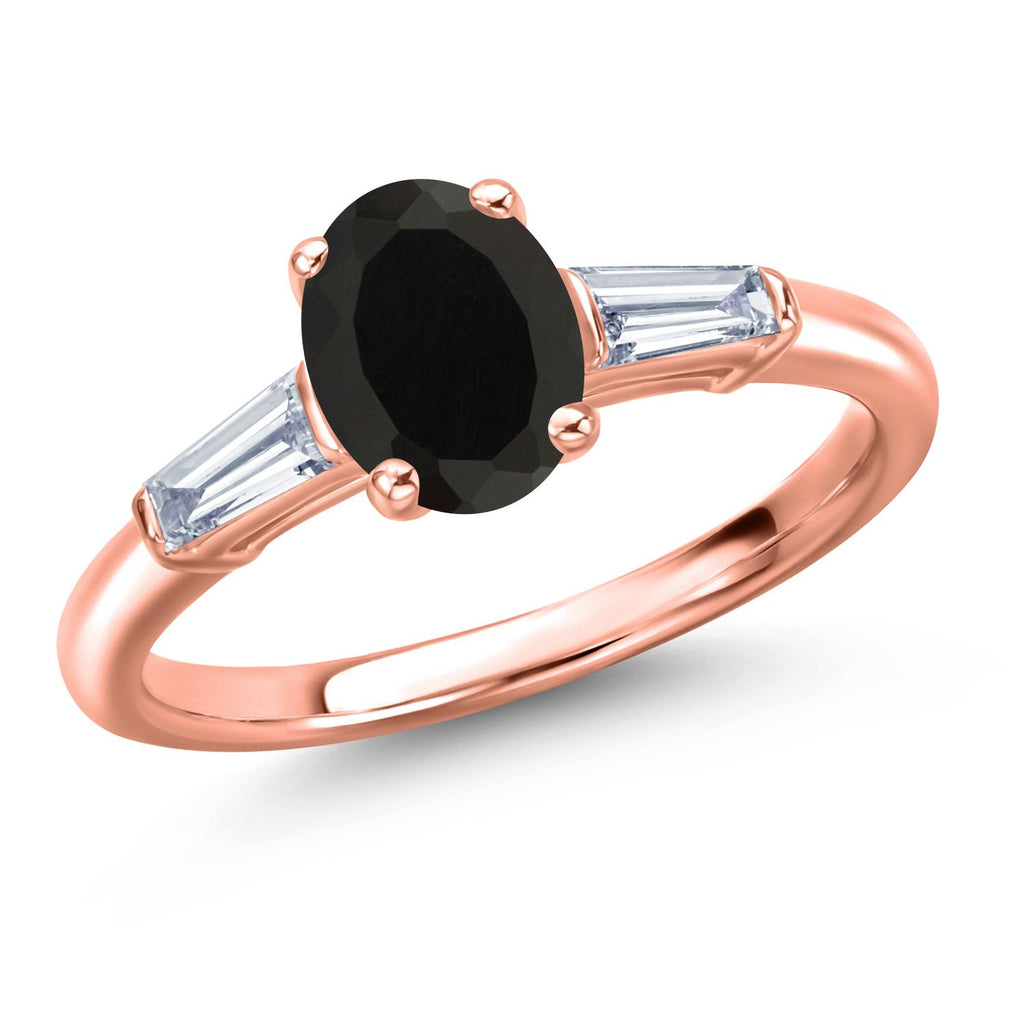 Onyx - December_9_Ring in 925 Rose Gold Plated Silver