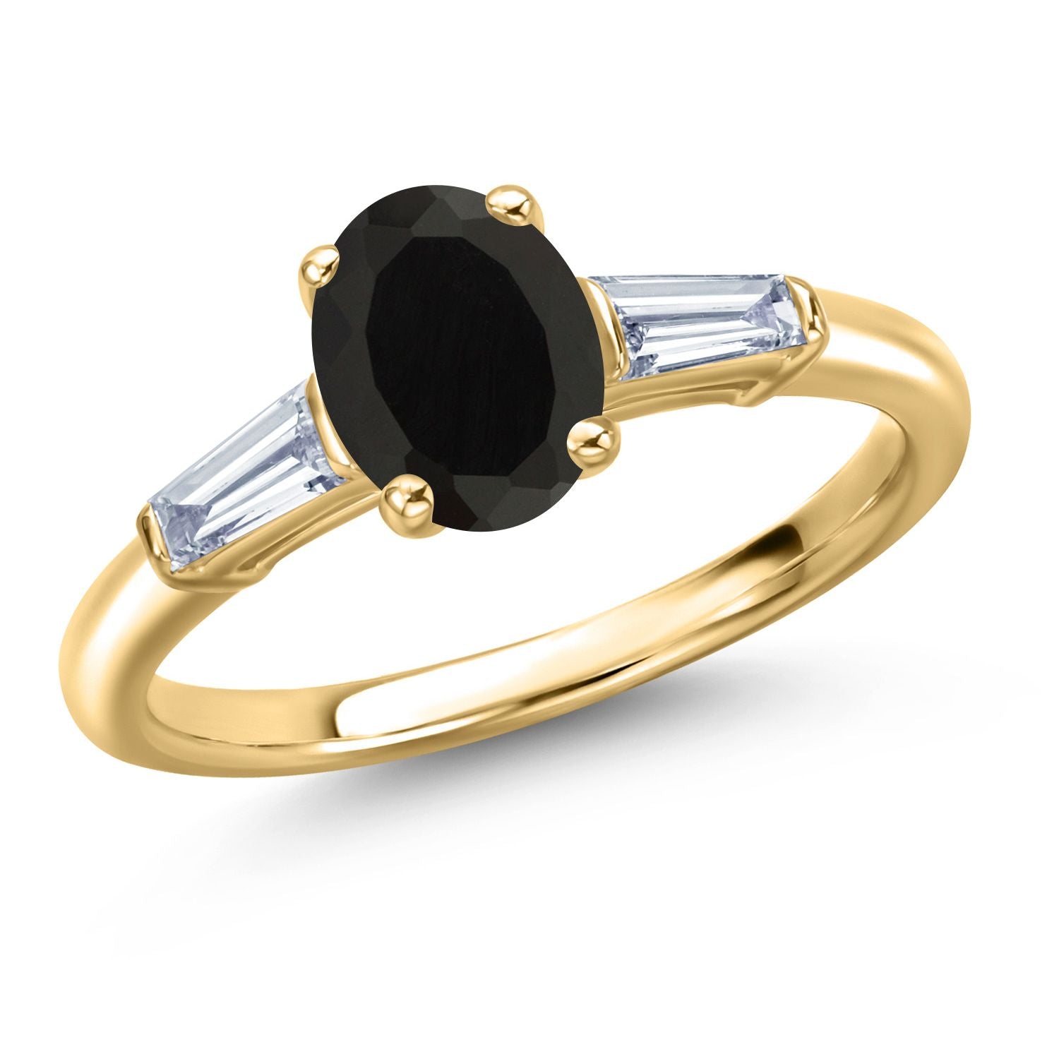 Onyx - December_7_Ring in 925 Yellow Gold Plated Silver