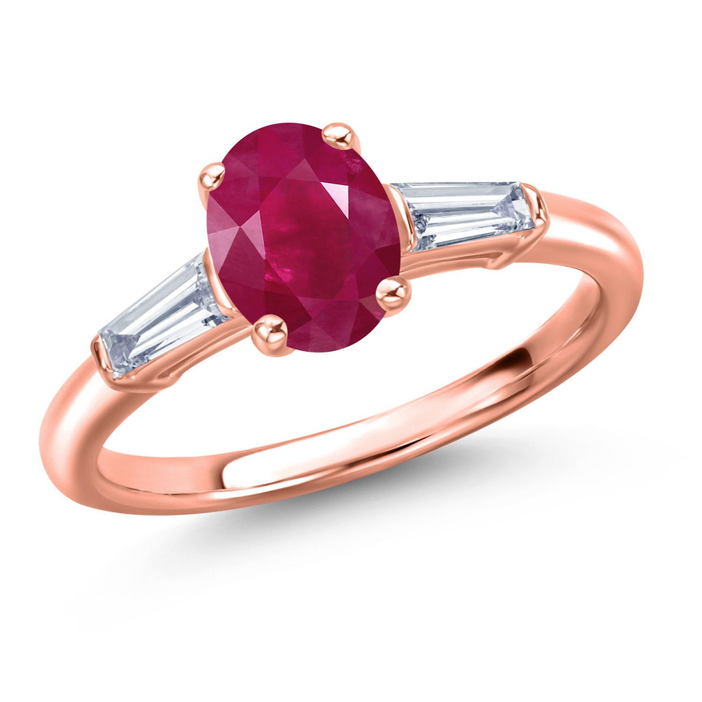 Ruby - July_9_Ring in 925 Rose Gold Plated Silver