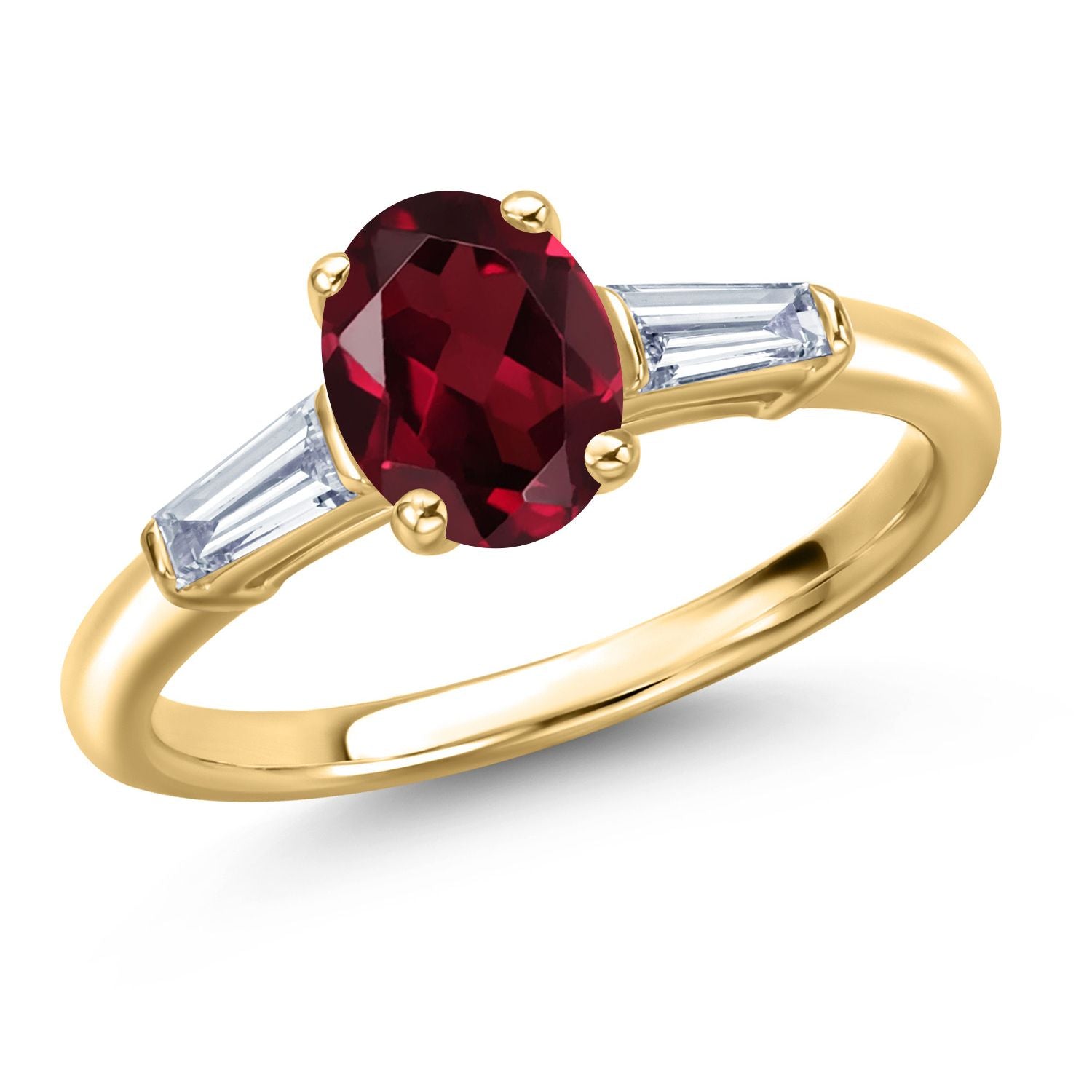 Rhodolite Garnet_8_Ring in 925 Yellow Gold Plated Silver