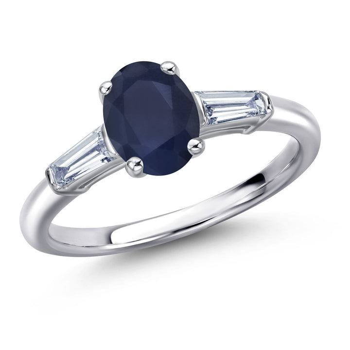 Blue Sapphire - September_6_Ring in 925 Sterling Silver