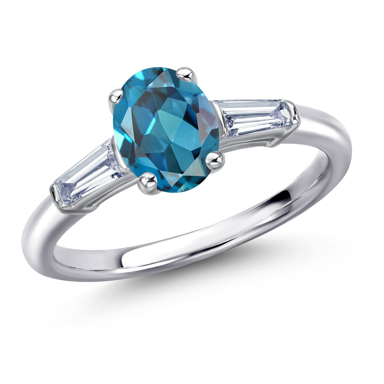 London Blue Topaz - November_9_Ring in 925 Sterling Silver