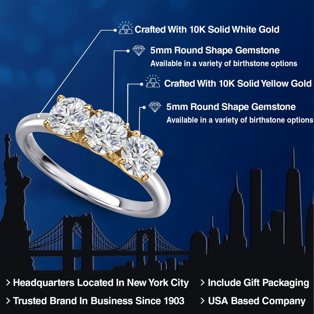 Ring in 10K Two Tone Gold
