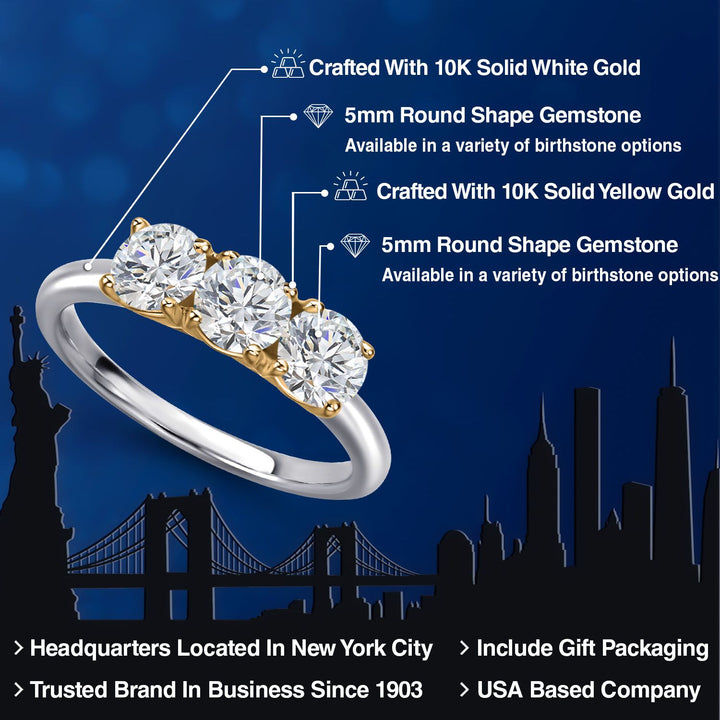 Ring in 10K Two Tone Gold