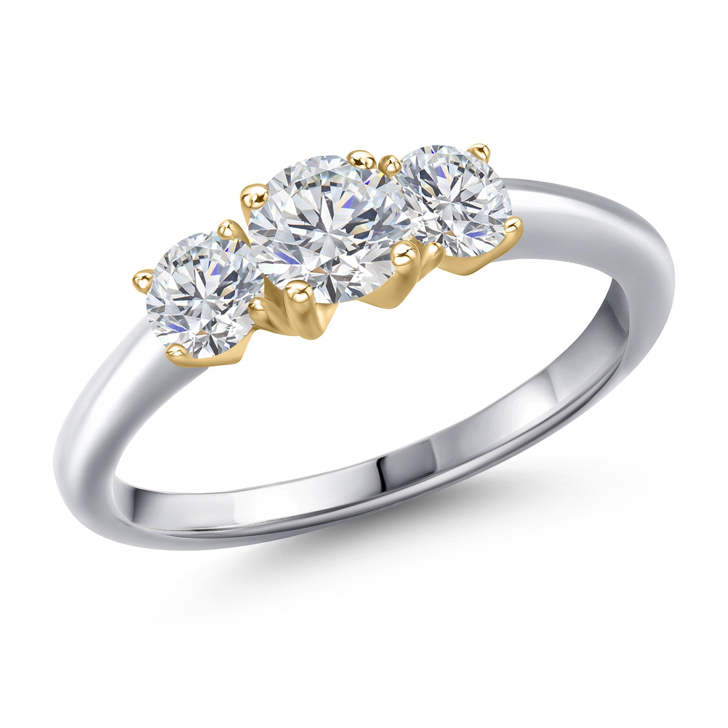 Ring in 10K Two Tone Gold