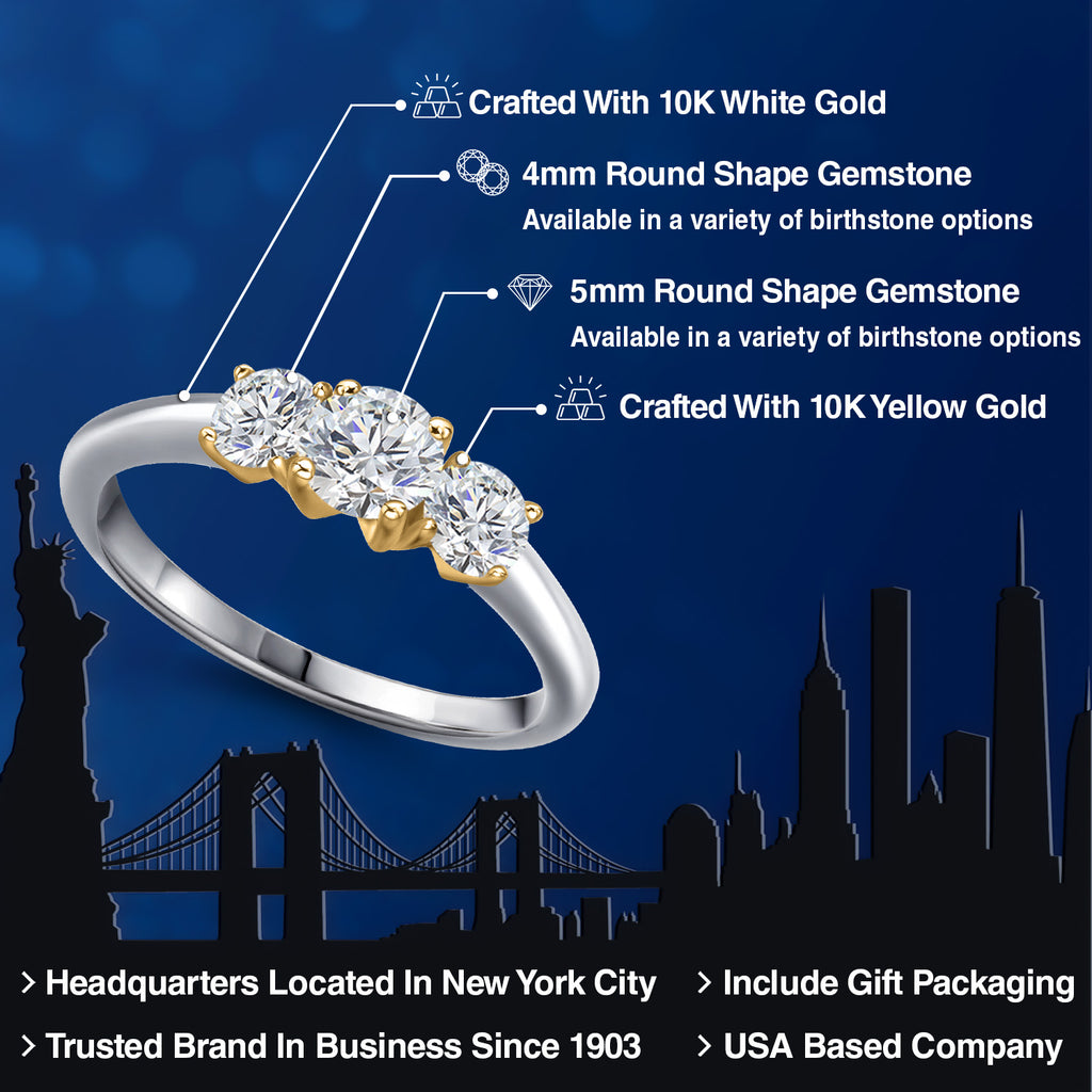 Ring in 10K Two Tone Gold
