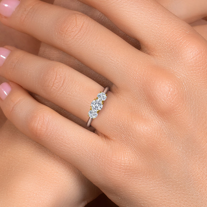 Ring in 10K Two Tone Gold