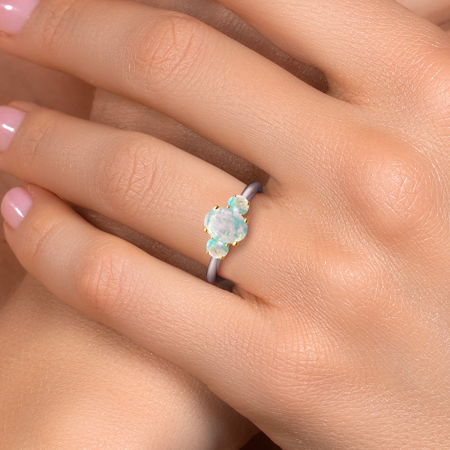 Ring in 10K Two Tone Gold