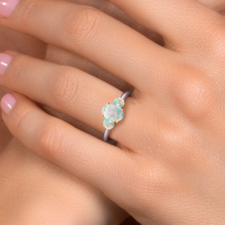 Ring in 10K Two Tone Gold