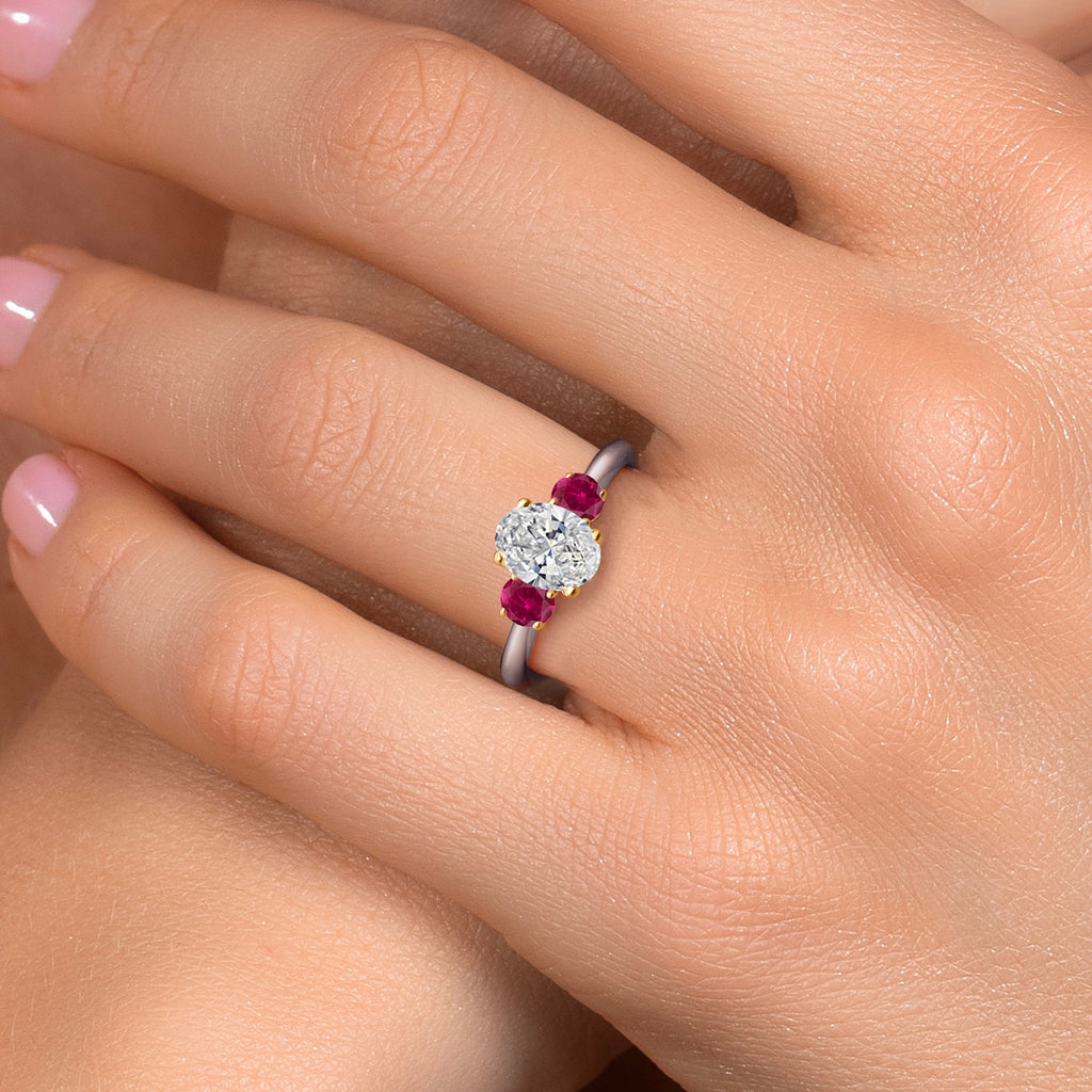 Ring in 10K Two Tone Gold