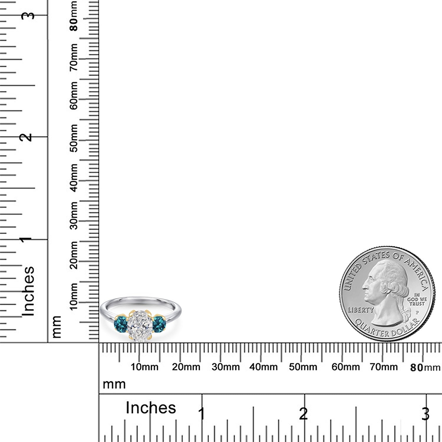 Ring in 10K Two Tone Gold