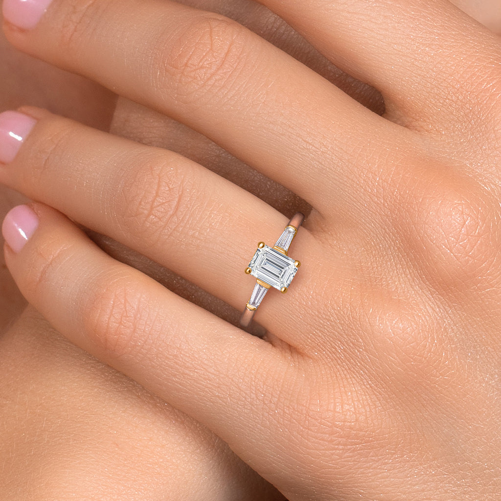 1.52 Cttw IGI Certified Lab Grown Diamond in 10K Two-Tone Gold Engagement Ring For Women | Center Diamond 1 Ct | E-F Color | VS1 Clarity | Available in Size 5,6,7,8,9