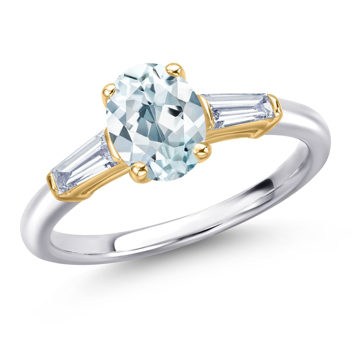 Aquamarine - March_9_Ring in 10K Two Tone Gold