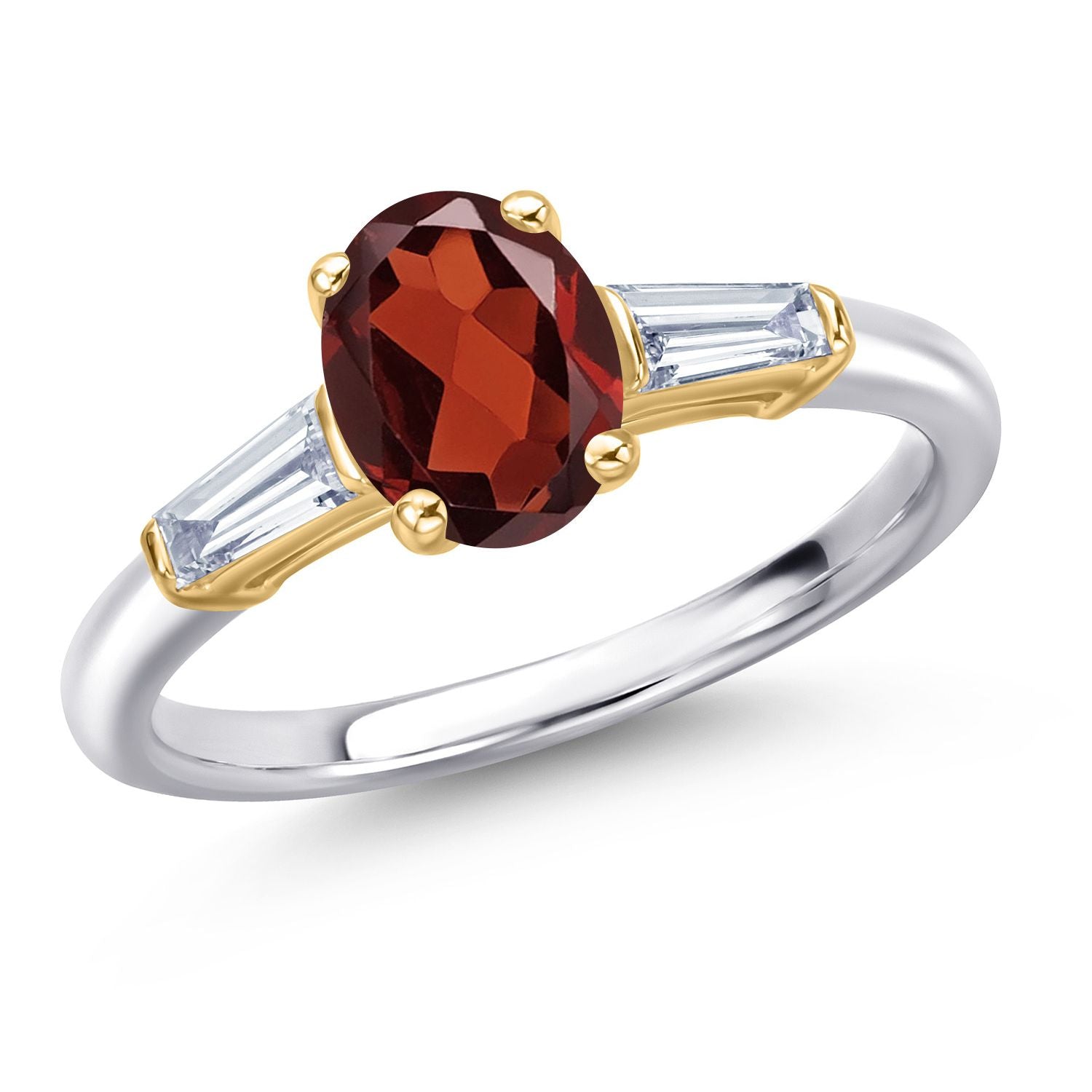Garnet - January_8_Ring in 10K Two Tone Gold