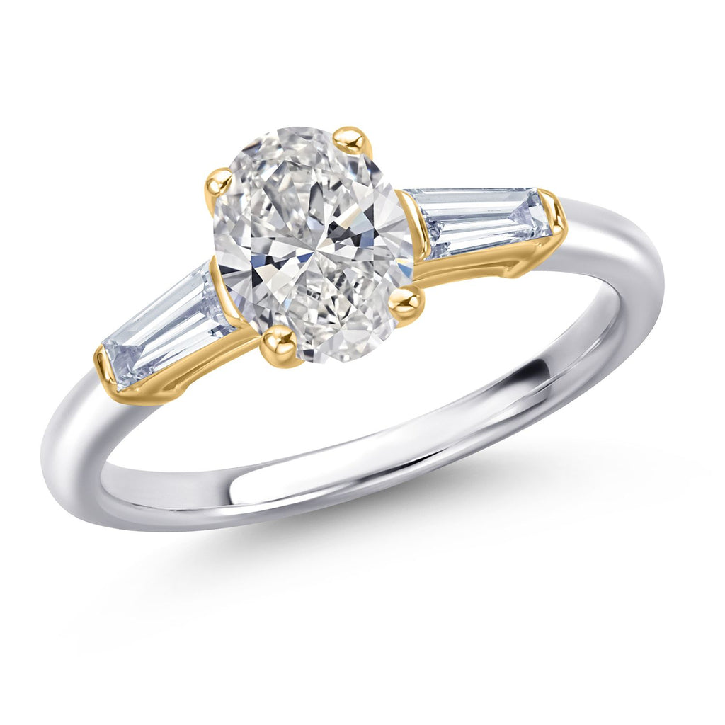 White Lab Grown Diamond - April_6_Ring in 10K Two Tone Gold