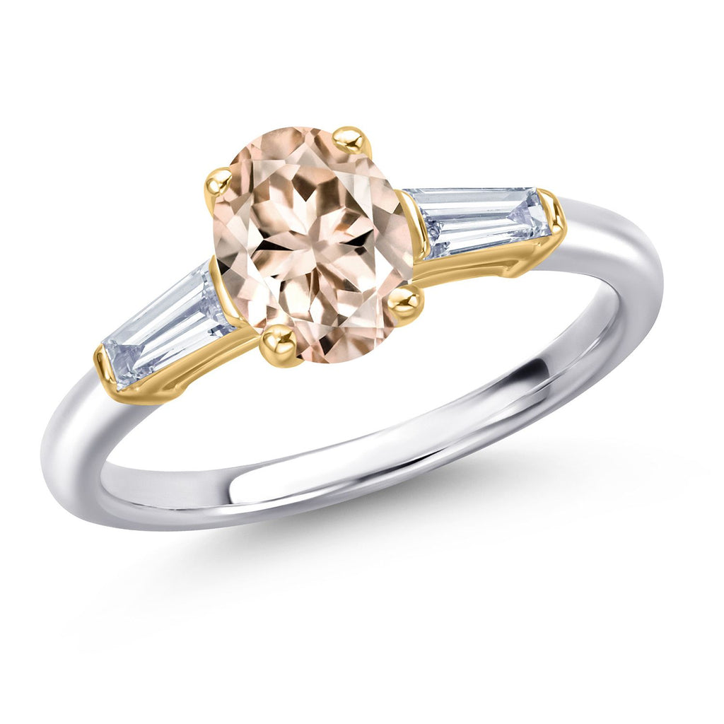 Morganite - October_7_Ring in 10K Two Tone Gold